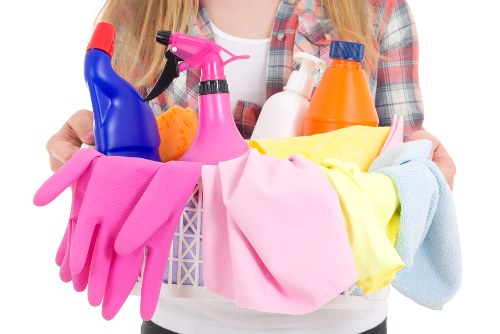 Carpet cleaning technician in St Mary Cray preparing equipment safely